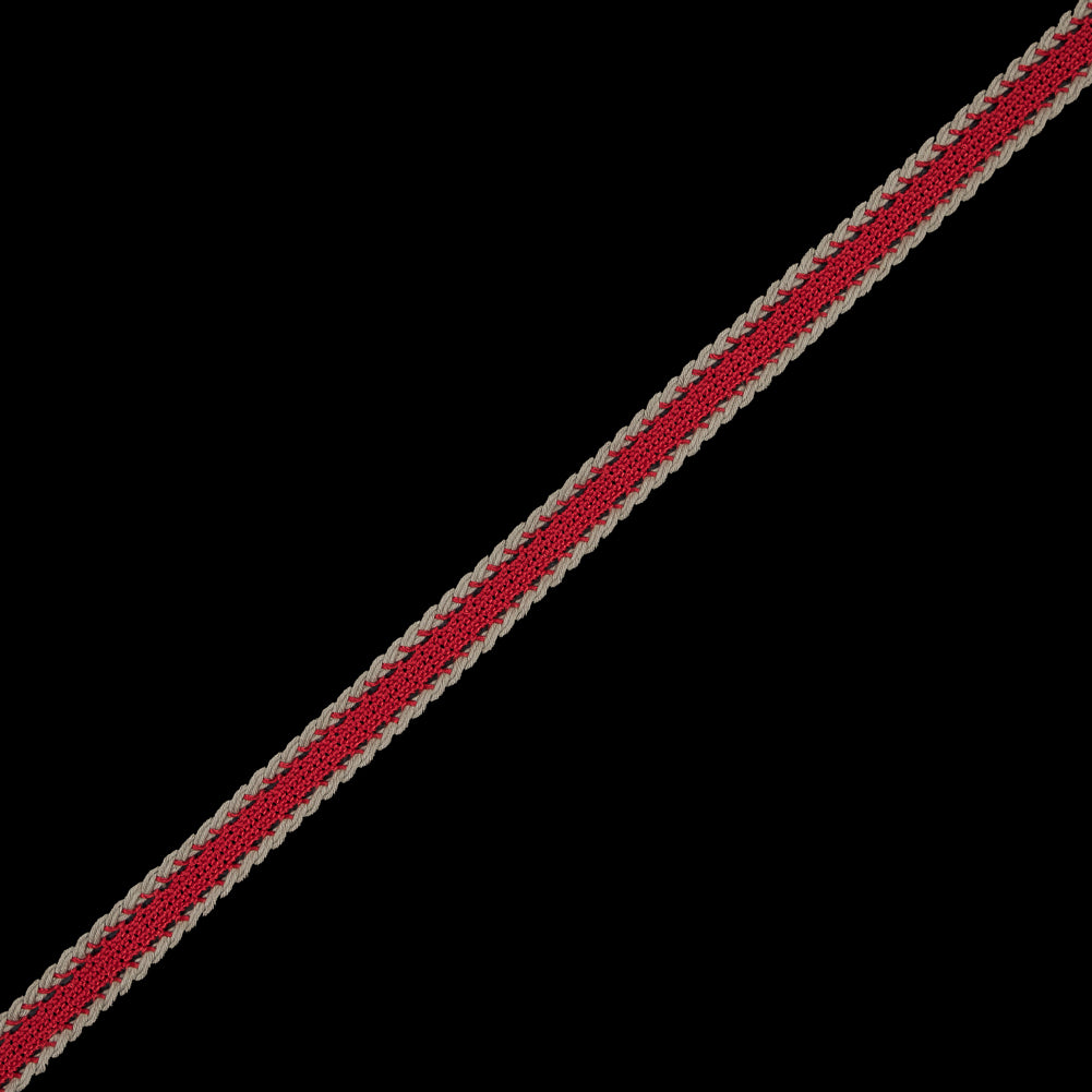 Red and Beige European Crochet Trim - 0.5