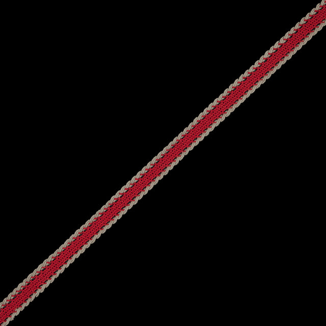 Red and Beige European Crochet Trim - 0.5