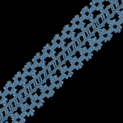 Colonial Blue European Crochet Trim - 1.5" Detail