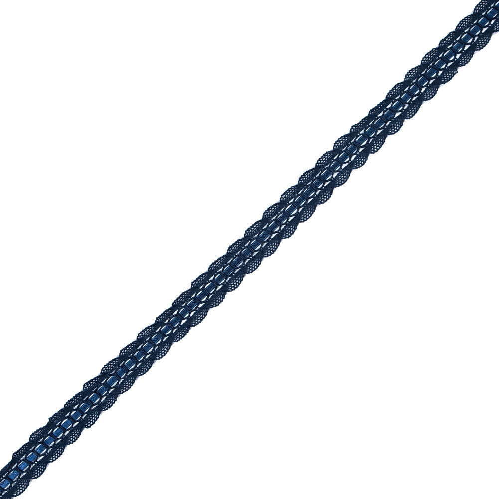 Navy European Crochet Trim - 0.75"
