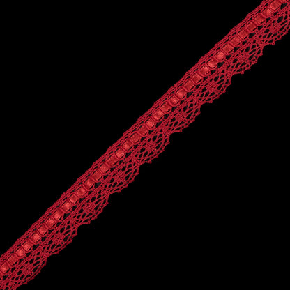 Red European Crochet Trim - 0.75 - Detail
