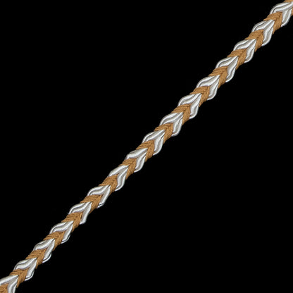 Mustard and White Two-Tone Braided Trim - 0.25 - Detail