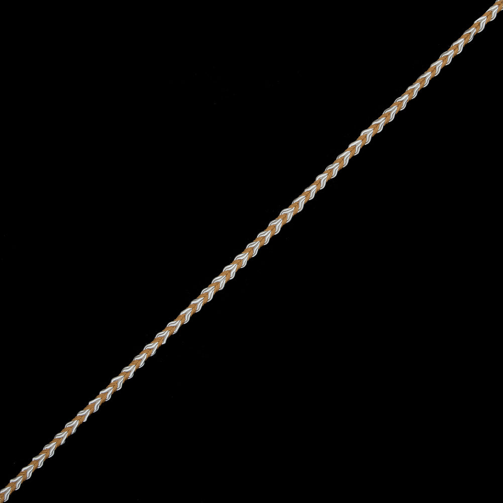 Mustard and White Two-Tone Braided Trim - 0.25