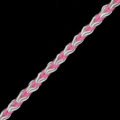 Light Pink and White Two-Tone Braided Trim - 0.25 - Detail