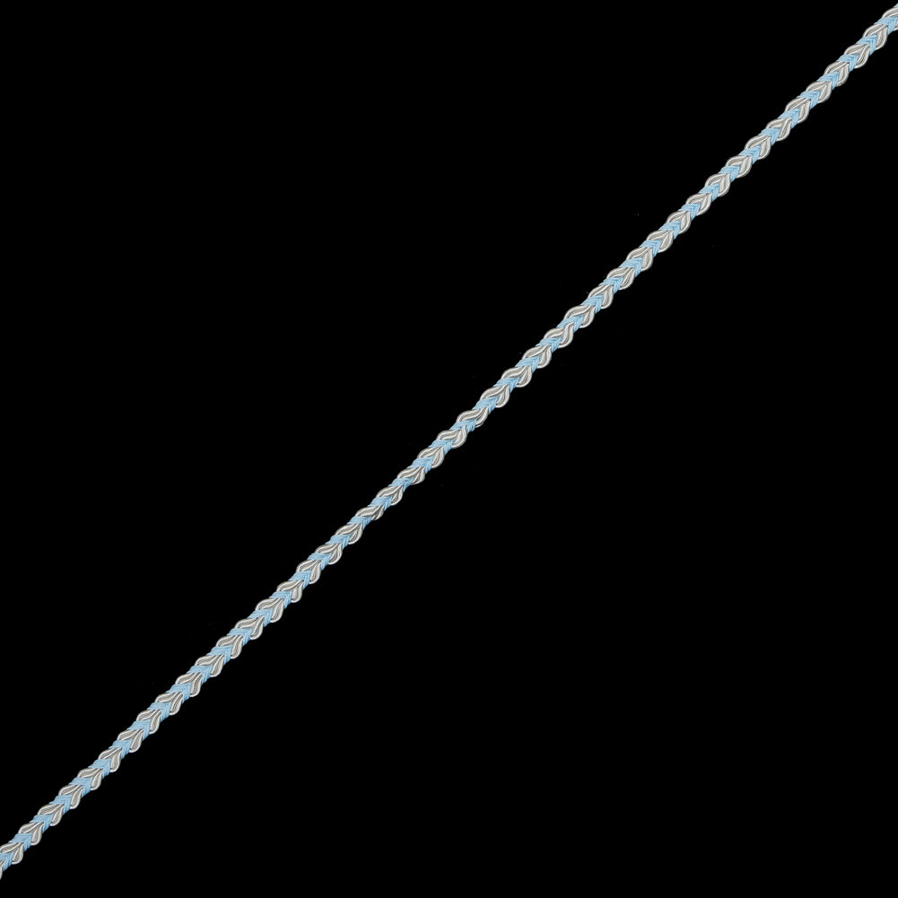 Light Blue and White Two-Tone Braided Trim - 0.25"