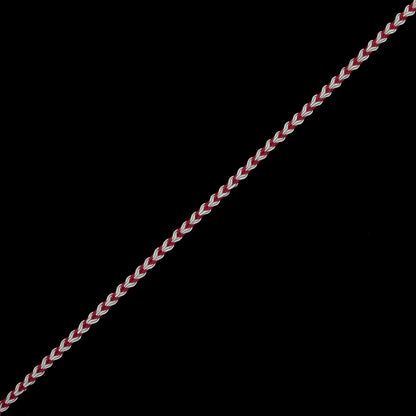 Wine and White Two-Tone Braided Trim - 0.25"
