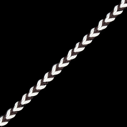 Brown and White Two-Tone Braided Trim - 0.25 - Detail
