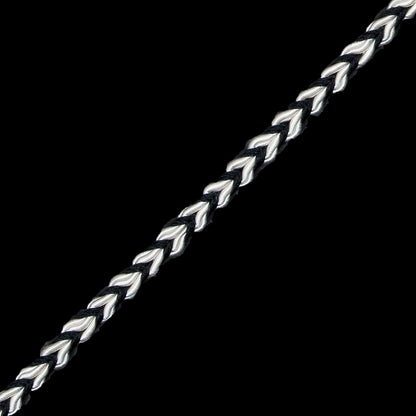 Black and White Two-Tone Braided Trim - 0.25 - Detail