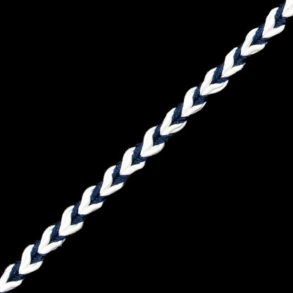 Navy and White Two-Tone Braided Trim - 0.25 - Detail