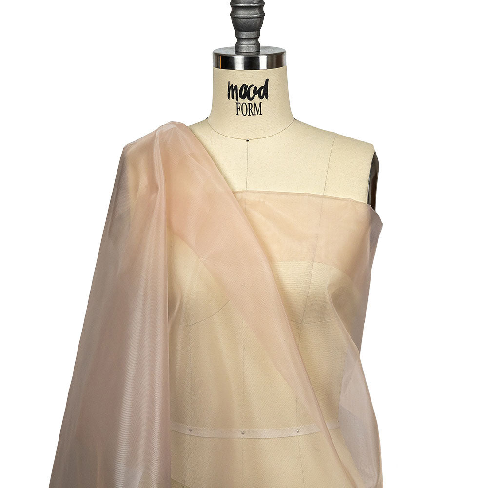 Stiff Polyester Organdy - Warm Pink - Rhiannon Collection Detail