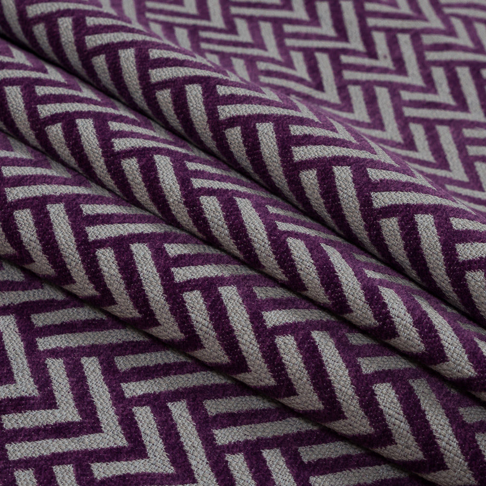 Royal Purple Chevron Upholstery Chenille - Folded