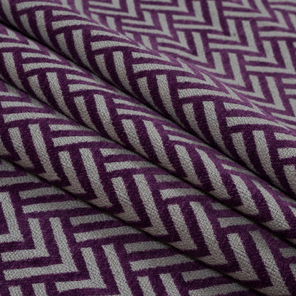 Royal Purple Chevron Upholstery Chenille - Folded