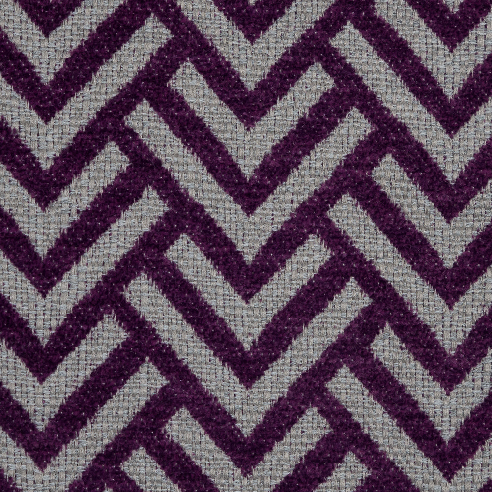 Royal Purple Chevron Upholstery Chenille - Detail