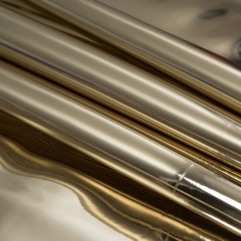 Gold Mirror Upholstery Vinyl - Folded
