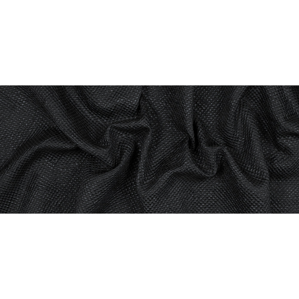 Metallic Black and Navy Diamond Quilted Brocade - Folded