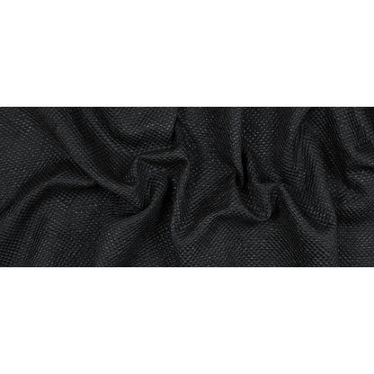 Metallic Black and Navy Diamond Quilted Brocade - Folded