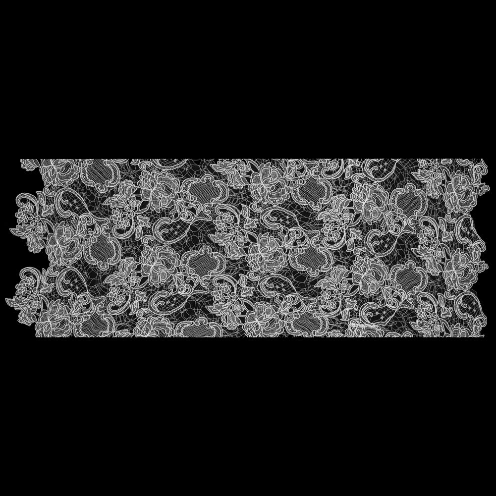 White Couture Floral Lace - Folded