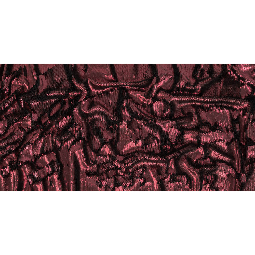 Two-Tone Vineyard Mist Paillette Sequins on Black Rayon Stretch Jersey Backing - Full