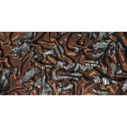 Two-Tone Two Penny and Liquid Luster Paillette Sequins on Heathered Roasted Cashew Rayon Stretch Jersey Backing - Full