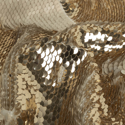 Two-Tone Spumante and Ivory Paillette Sequins on Tofu Rayon Stretch Jersey Backing - Detail