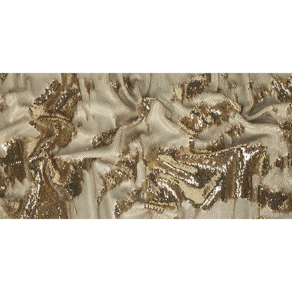 Two-Tone Spumante and Ivory Paillette Sequins on Tofu Rayon Stretch Jersey Backing - Full