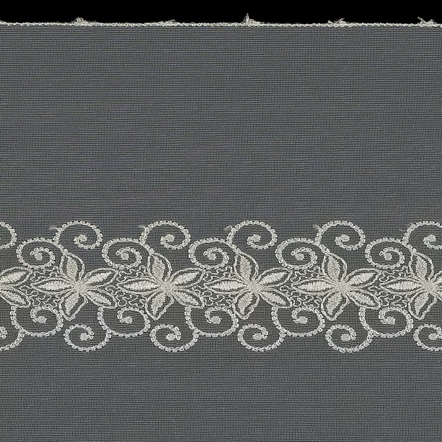 Off-White Floral Embroidered Mesh Trim Detail