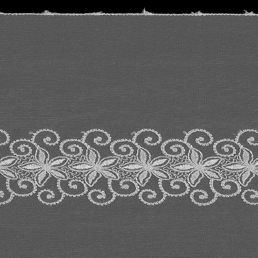 White Floral Embroidered Mesh Trim Detail