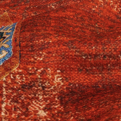 Pink, Orange and Teal Geometric Printed Polyester Chenille Detail