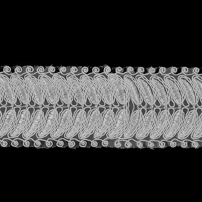 Off-White Heavily Embroidered Tulle Trimming - 2 - Detail