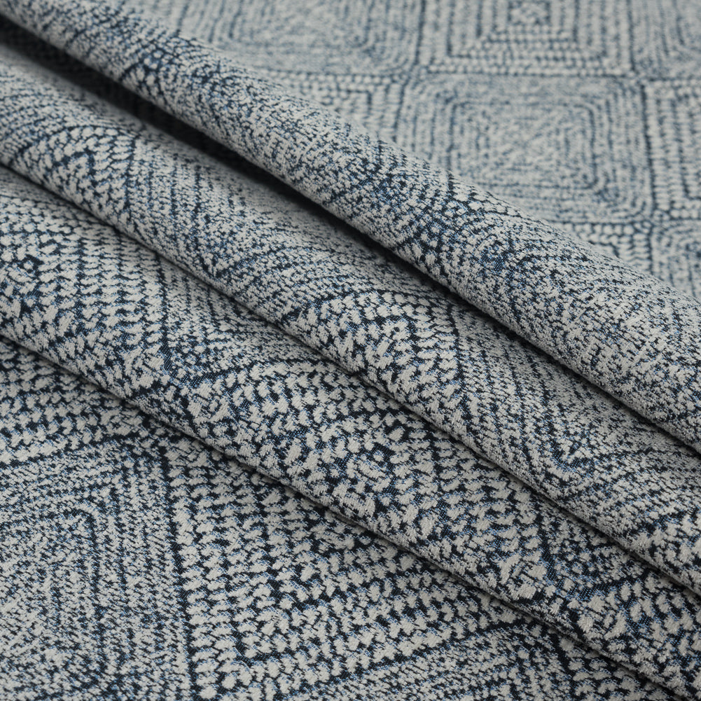 Night Swim Diamond Patterned Upholstery Chenille - Folded