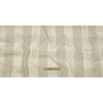 Beige and Cream Buffalo Check Linen and Cotton Woven - Full