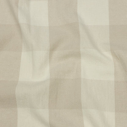 Beige and Cream Buffalo Check Linen and Cotton Woven
