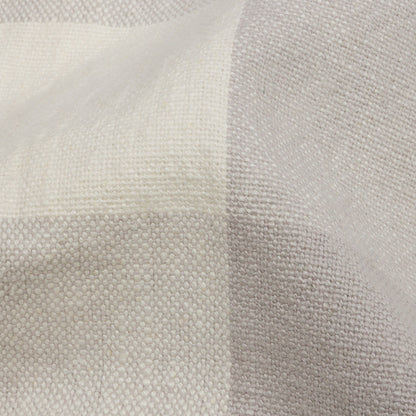 Fog and Cream Buffalo Check Linen and Cotton Woven - Detail