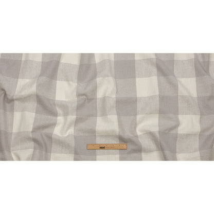 Fog and Cream Buffalo Check Linen and Cotton Woven - Full