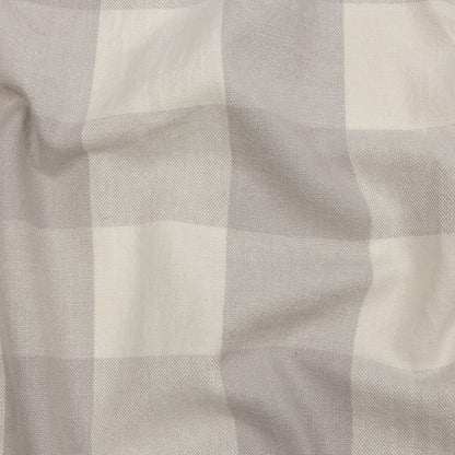 Fog and Cream Buffalo Check Linen and Cotton Woven