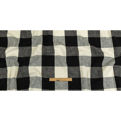 Black and Jet Stream Buffalo Check Linen and Cotton Woven - Full