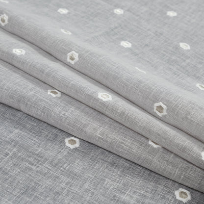 Fog Sheer Embroidered Cotton and Polyester Voile - Folded