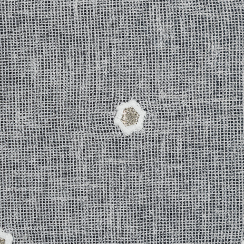 Fog Sheer Embroidered Cotton and Polyester Voile - Detail