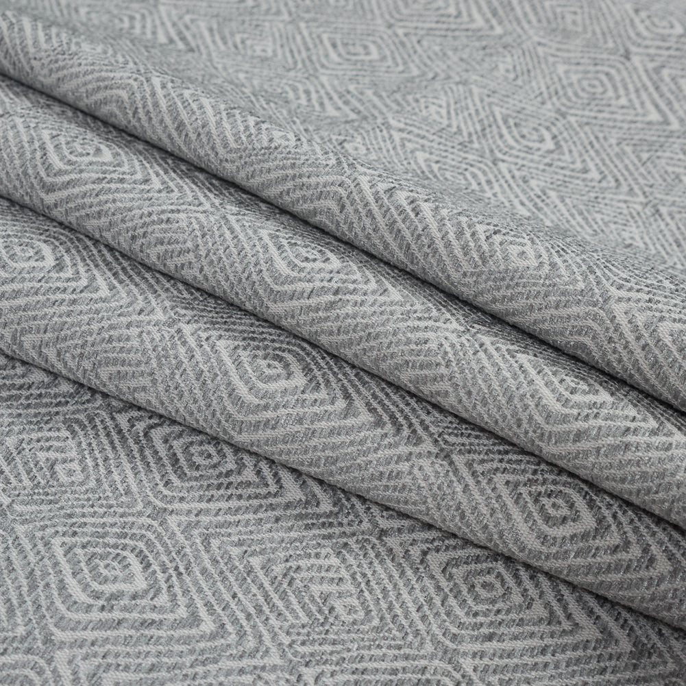 Oyster Diamond Patterned Upholstery Chenille - Folded