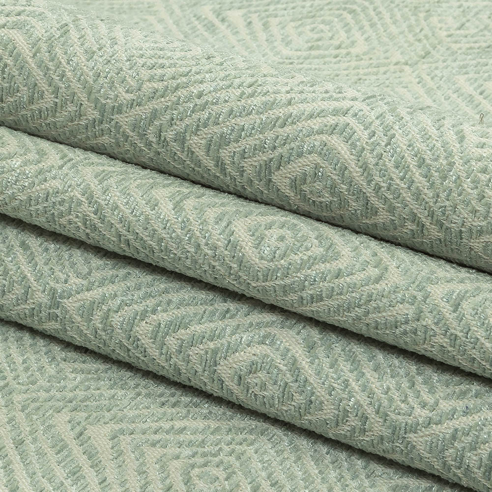 Seaglass Diamond Patterned Upholstery Chenille Folded