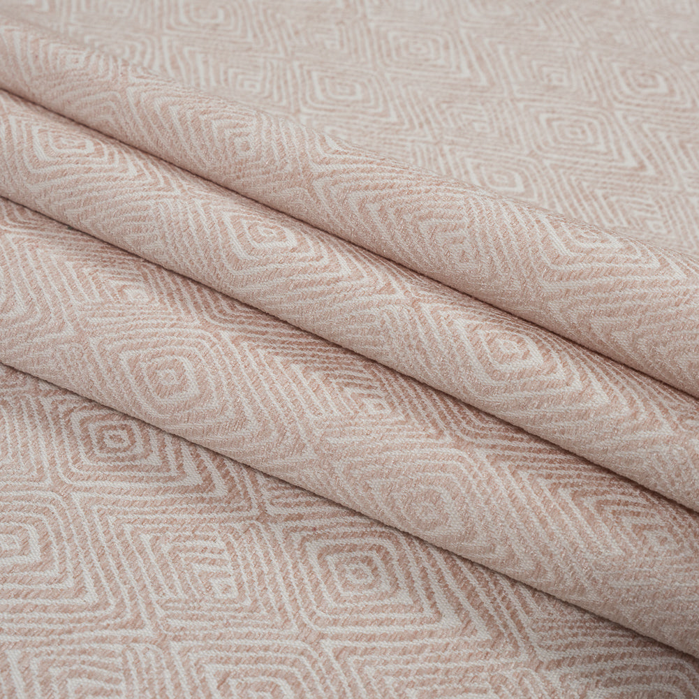 Blush Diamond Patterned Upholstery Chenille Folded