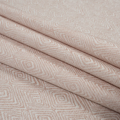 Blush Diamond Patterned Upholstery Chenille Folded