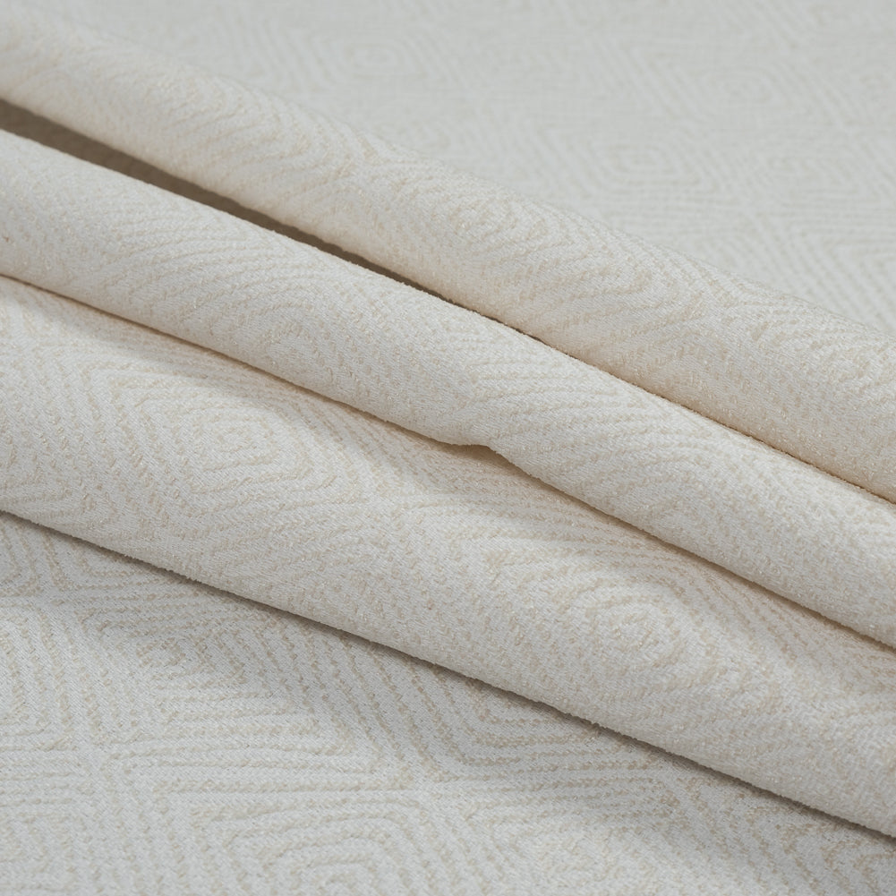 Ivory Diamond Patterned Upholstery Chenille - Folded