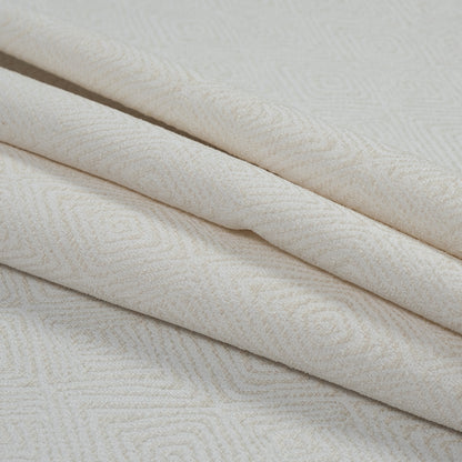 Ivory Diamond Patterned Upholstery Chenille - Folded