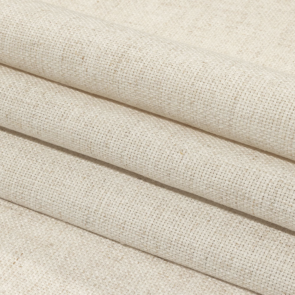 Cream Polyester Basketwoven Tweed - Folded