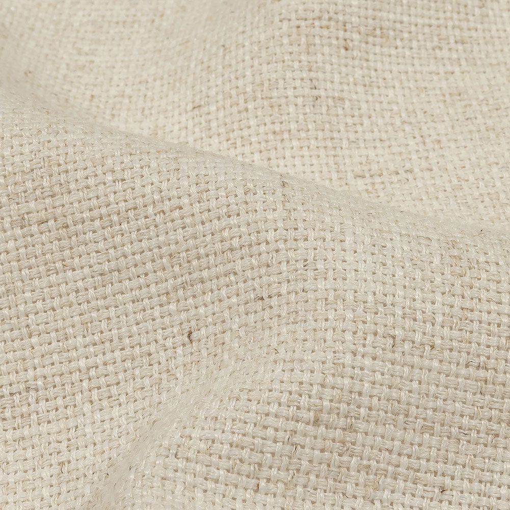 Cream Polyester Basketwoven Tweed - Detail