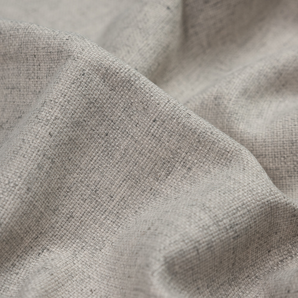 Silver and Beige Polyester Basketwoven Tweed - Detail