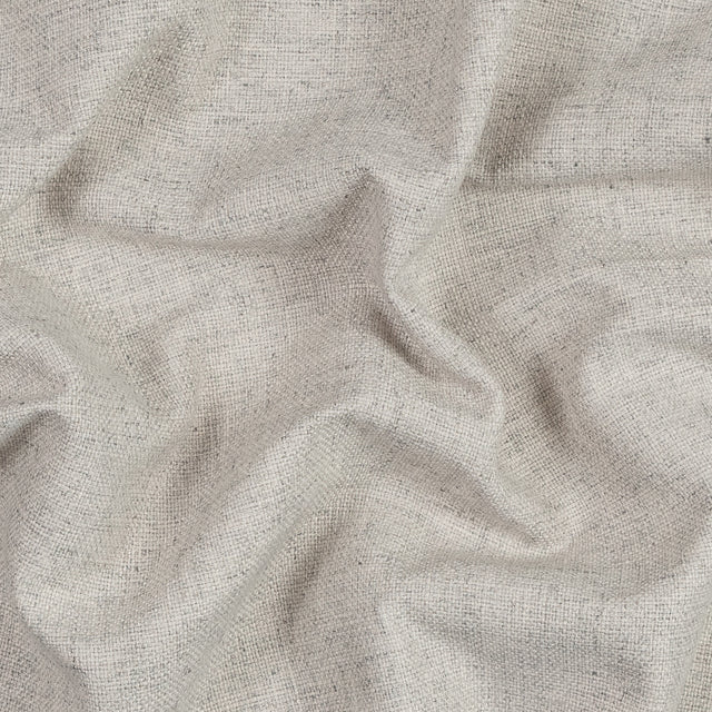 Silver and Beige Polyester Basketwoven Tweed