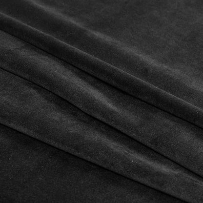 Ultra Black Creamy Polyester Velvet Folded