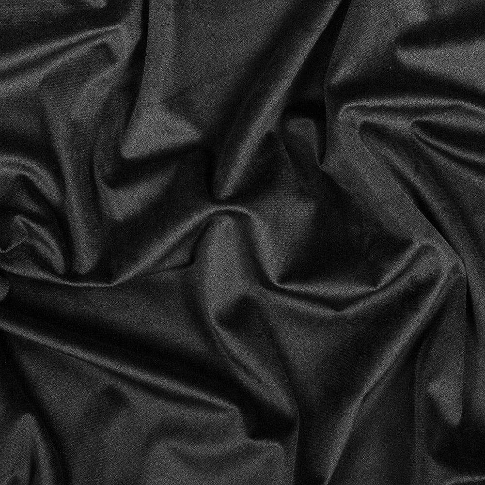Ultra Black Creamy Polyester Velvet